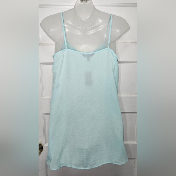 Express Seafoam Strappy Lace Trim Vneck Tunic Camisole Sz XS - Picture 3 of 7